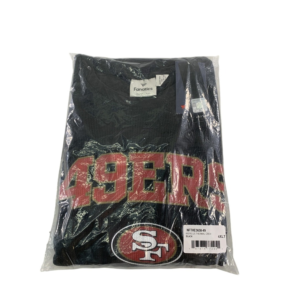 San Francisco 49ers Shirt Mens 4XLT Black NFL Football Long Sleeve Thermal Crew